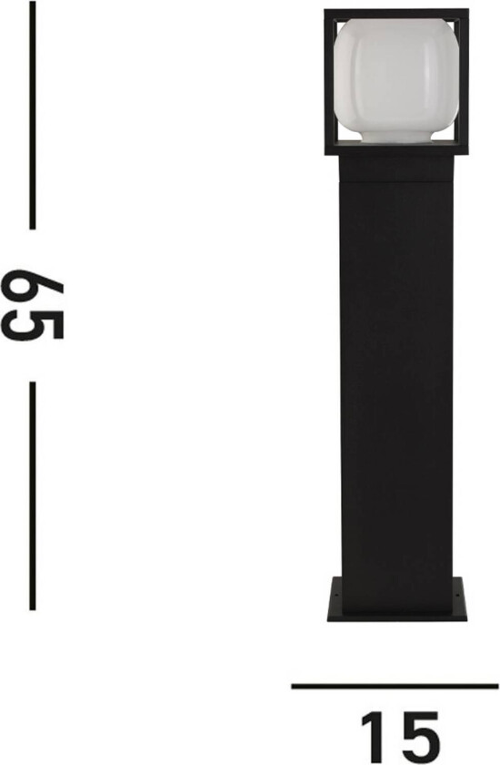 Athens LED-gatelampe, IP54, svart, høyde 65 cm, metall