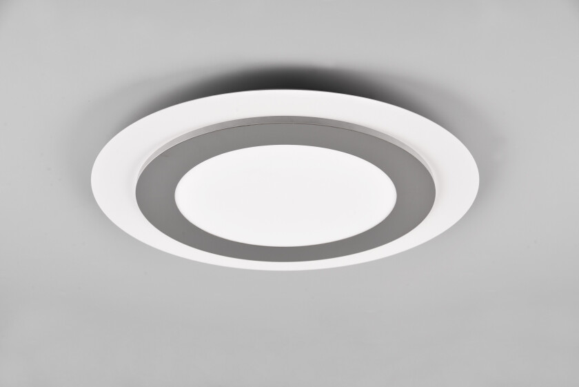 Morgan LED plafond 45 cm hvit/børstet stål