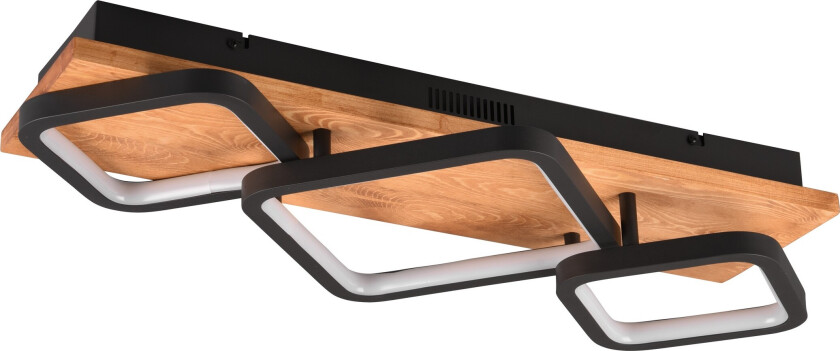 Rama LED Plafond 3L matt svart/tre