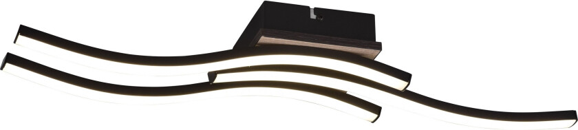 Trio Lighting Route LED Taklampe 3L matt svart/Tre