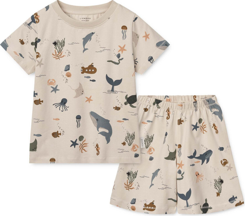 Ilford Pysjamas 2-delt Sett, Sea creature/Sandy, 116 - Pysjamaser - Bomull
