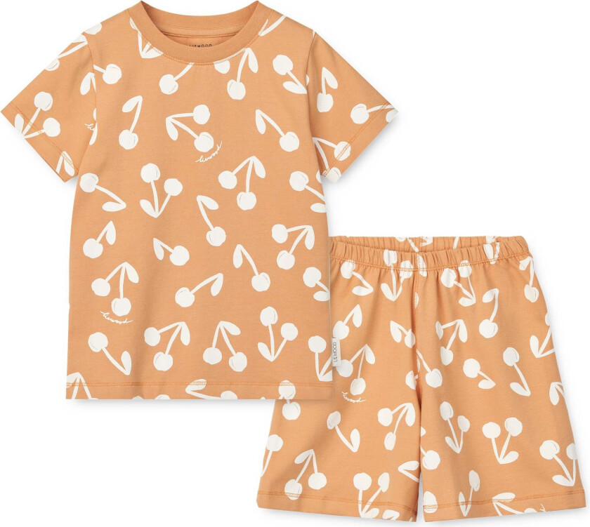 Ilford Pysjamas 2-delt Sett, Cherry blossom/Light apricot, 122 - Pysjamaser - Bomull