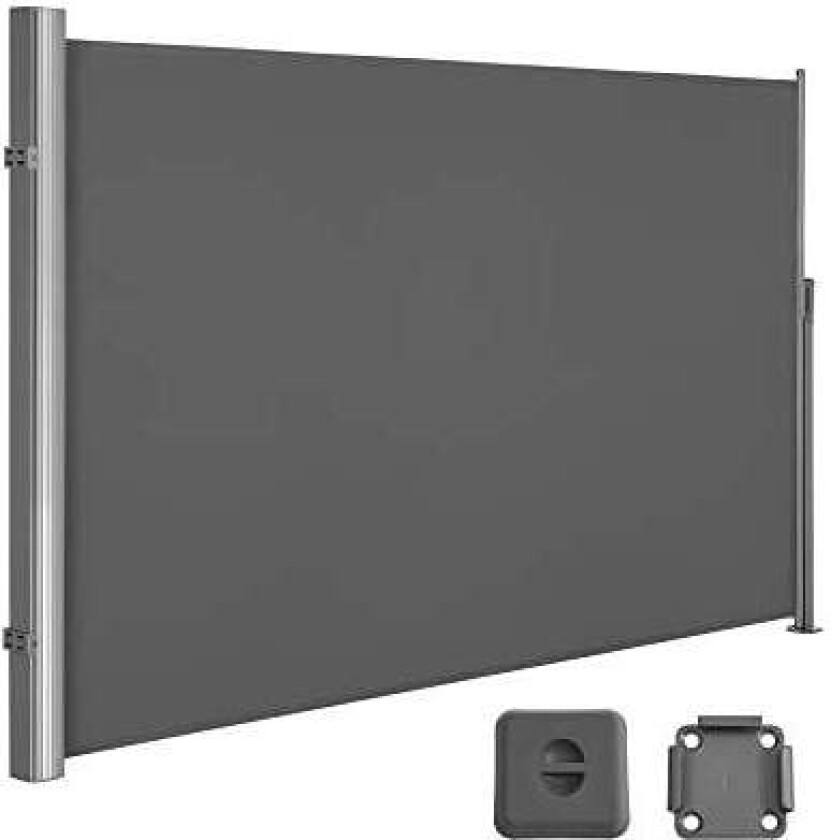 Sidemarkise 180x400 cm Smoky Grey for Balkong