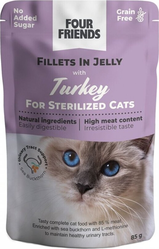 Four Friends Cat Sterilized Turkey in Jelly 85 g