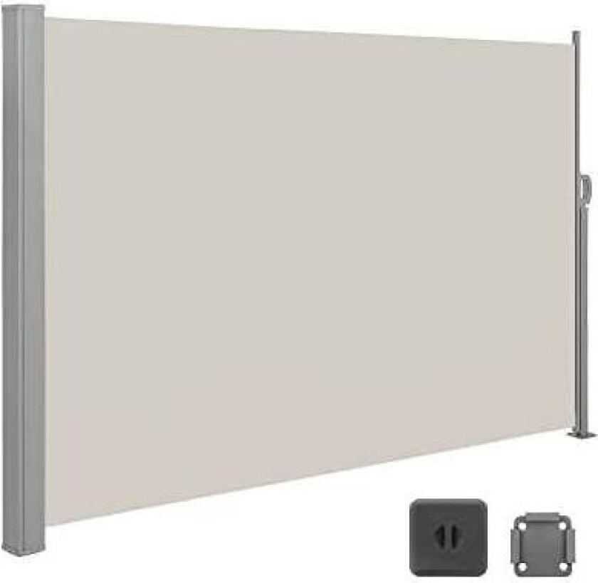 200 x 350 cm (H x L), sidemarkise for balkong og terrasse, personvern, solskjerming, sidegardin, beige GSA205E02