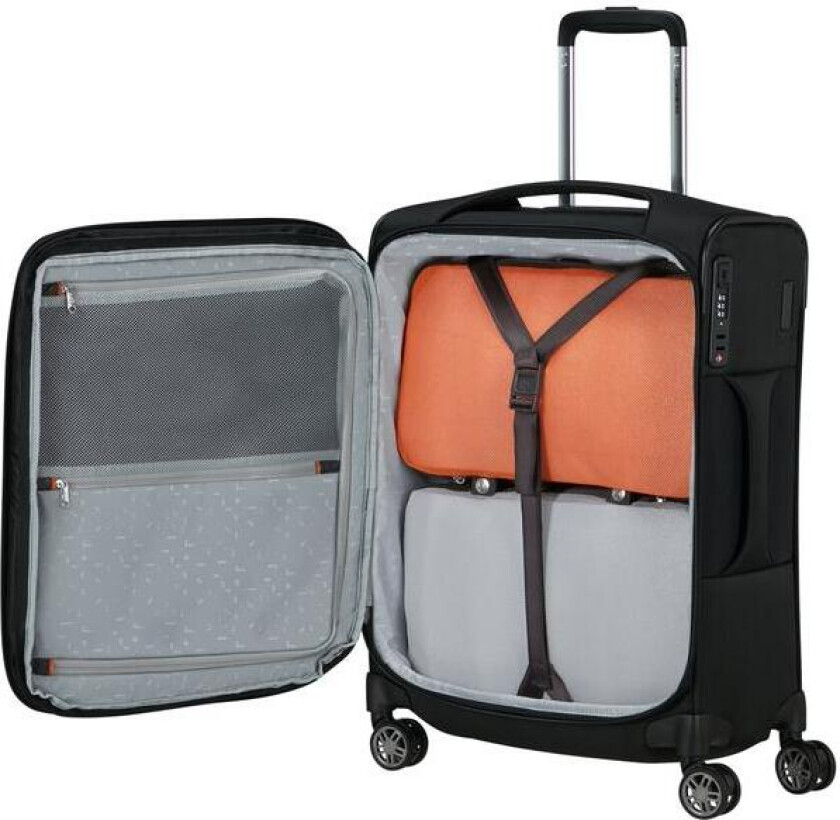 Re-Lite myk Utvidbar kabinkoffert med 4 hjul 55 cm Svart