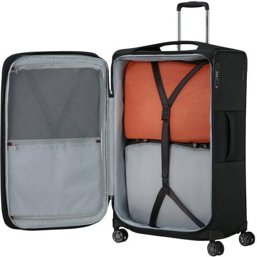 Re-Lite myk Utvidbar koffert med 4 hjul 78 cm Svart