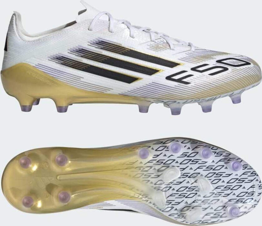 F50 Elite AG Road to Glory - Fottøy Hvit/Svart/Gull Metallisk - Kunstgress (AG), størrelse 46⅔