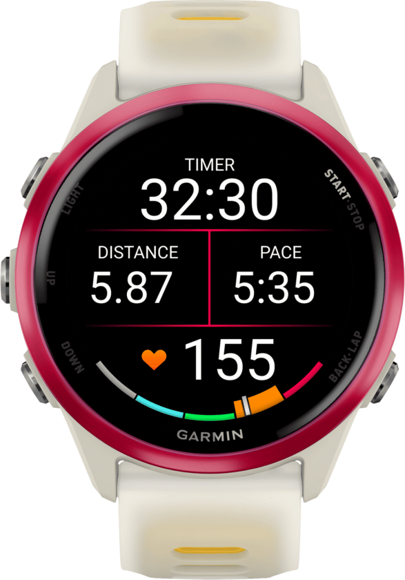 Forerunner 570, 42MM, multisportklokke, smartklokke Bone/Raspberry/Mango