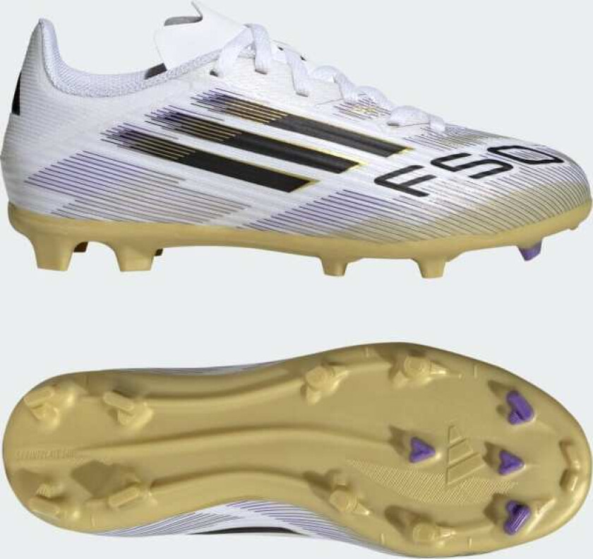 F50 League FG/AG Road to Glory - Fottøy Hvit/Svart/Gull Metallisk Barn, størrelse 28½