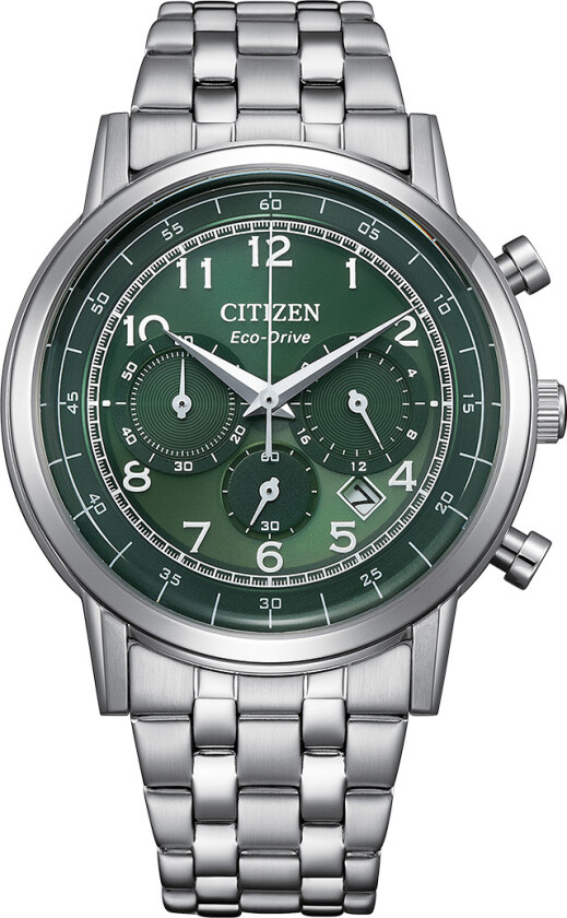Eco-Drive Chronograph CA4630-53X - Kvarts - Sølv - Herreklokker - Rustfritt stål - ledd m/pin - Mineral