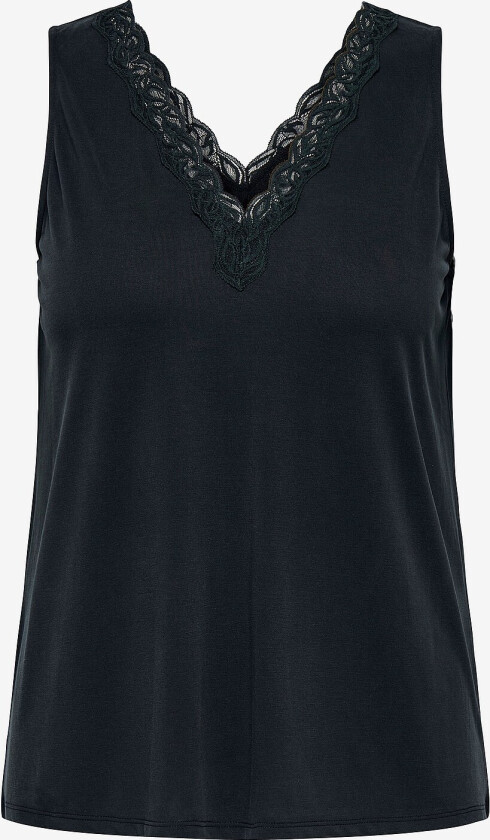 Topp carFree Life S/L Mod V-neck Lace TO - Svart