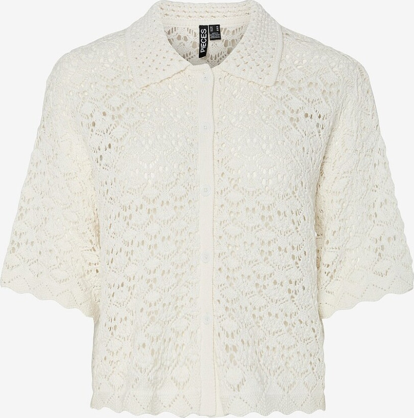 Kardigan pcFalka SS Knit Shirt BC - Hvit