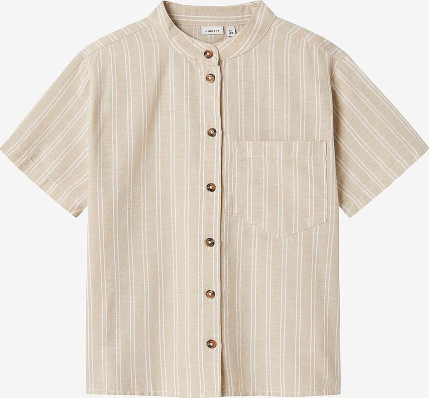 Skjorte nkmHalom Nreg SS Shirt Box - Beige