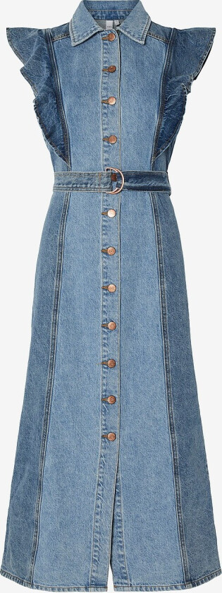 Maxikjole Yascawi SL Denim Long Dress S. - Blå