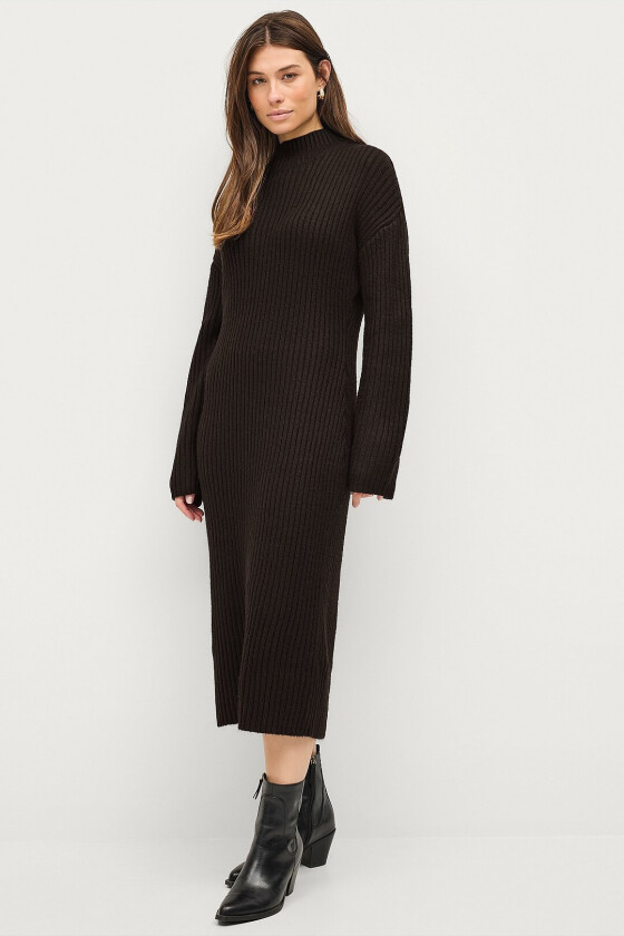Kjole Knitted Turtleneck Dress - Svart
