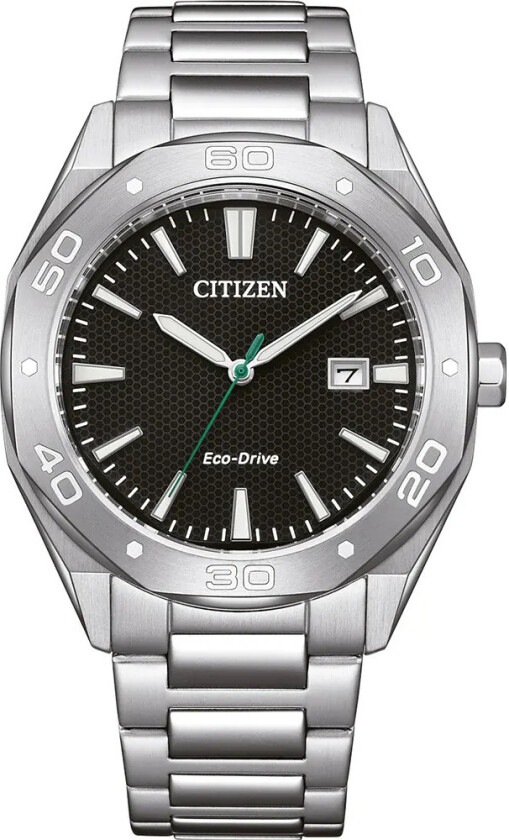 Eco-Drive Sport BM7631-52E - Kvarts - Sølv - Herreklokker - Rustfritt stål - ledd m/pin - Mineral