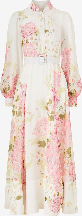 Maxikjole Organza Belt Dress - Rosa