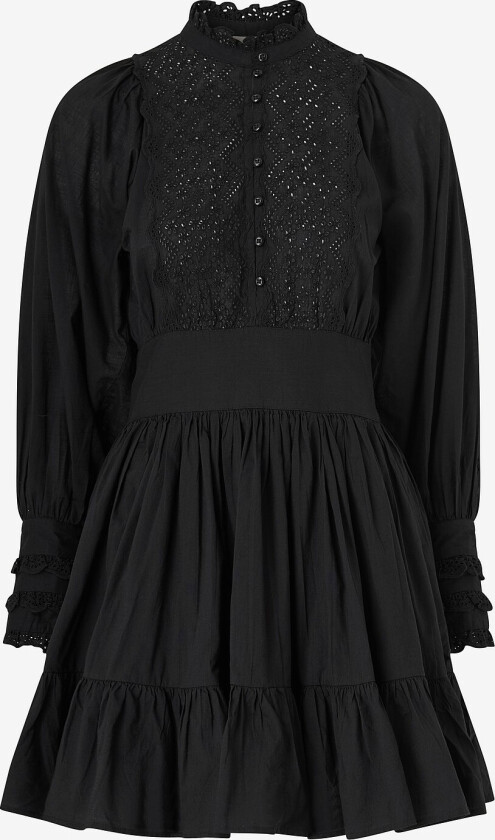 Kjole Cotton Slub Mini Dress - Svart