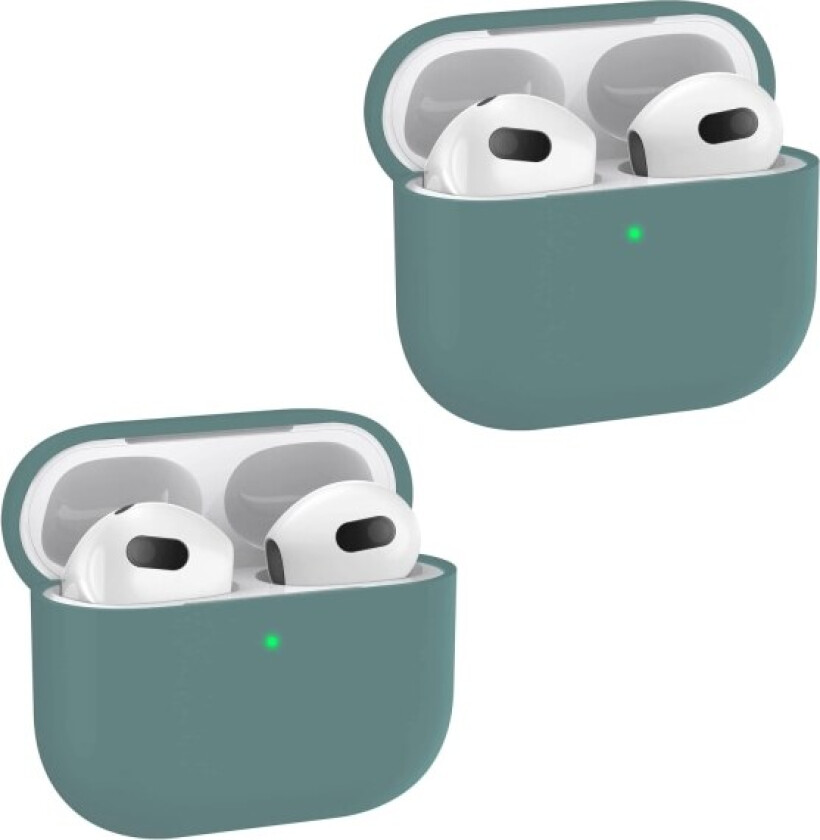 2x Grønt Apple AirPods 3-deksel Silikonbeskyttelsesdeksel for AirPods 3