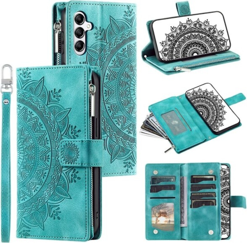 For Samsung Galaxy A56 Lommebok Deksel Shell Mandala Blomstermønster - Mynte