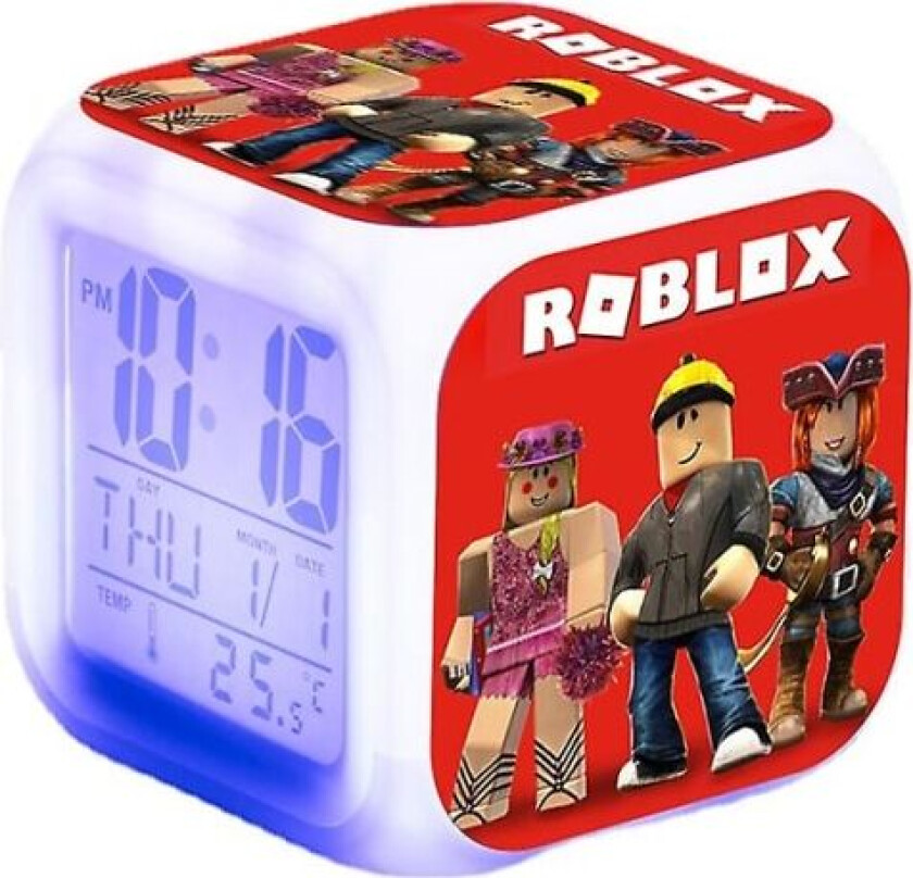 Roblox Fargerik Vekkerklokke Digital Firkantet Klokke Kreativ Multi Funksjonell Elektronisk Klokke A