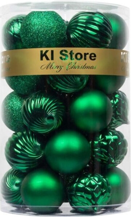 Grønne julekuler 34 stk 2,36\" juletrepynt