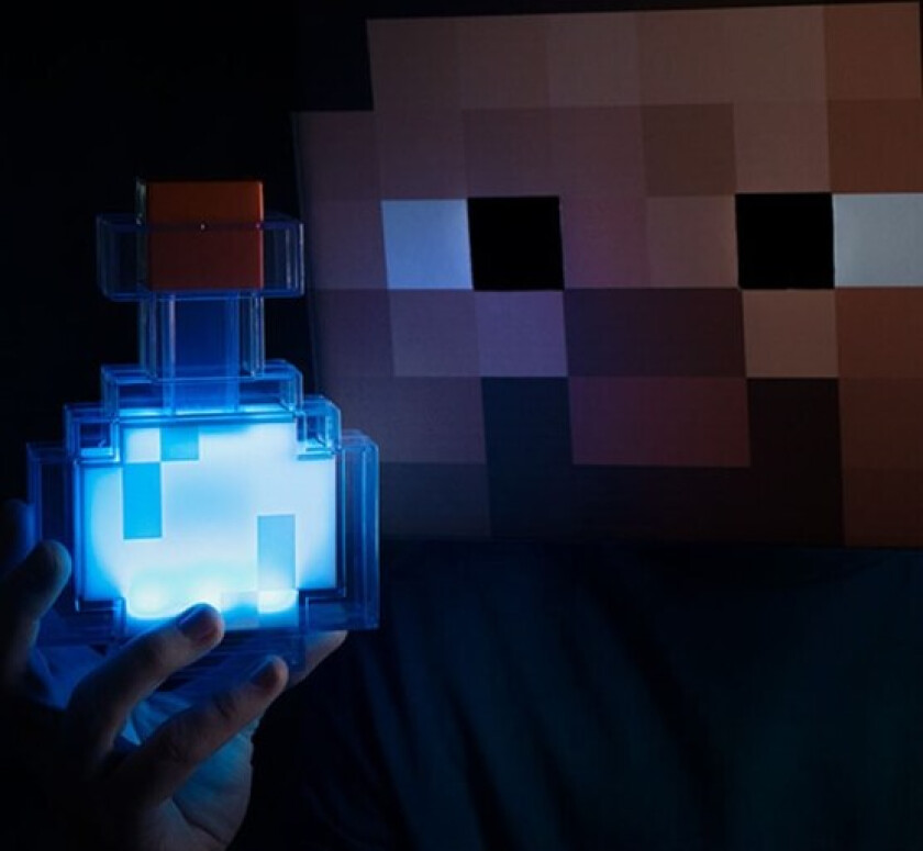 Minecraft Potion Bottle fargeskiftende LED-bordlampe, 7-tommers nattlampe