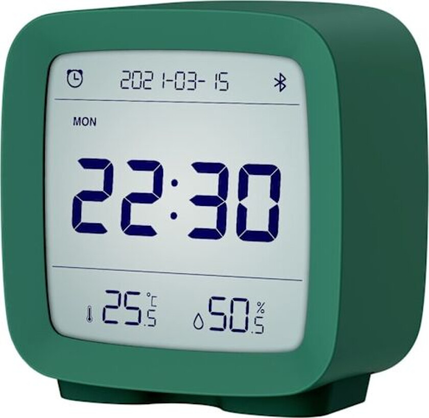 Bluetooth-vekkerklokke, App-styrt digital smartklokke med dato, tid, temperatur, fuktighet, snooze-funksjon, 16 alarmer og 8 ringetoner