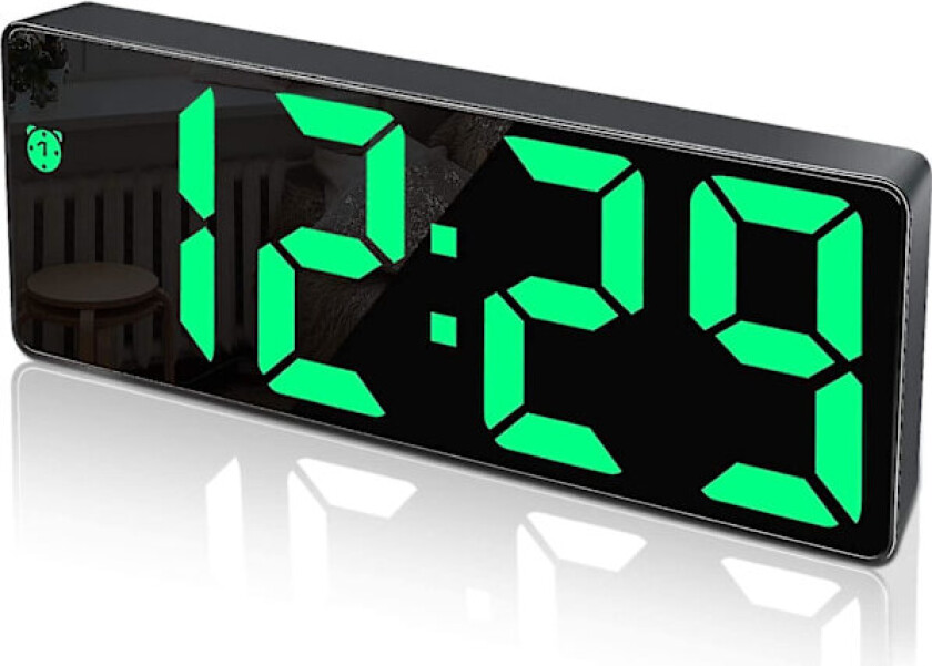 Digital vekkerklokke, stor LED-skjerm med tall og snooze-funksjon, justerbar lysstyrke, USB-lader, vekkerklokke for soverom, stue, kontor