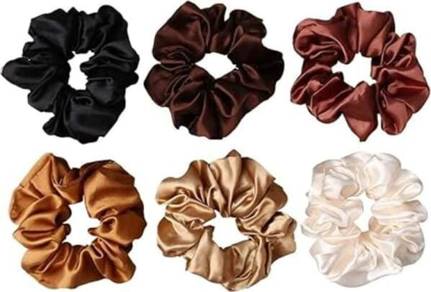6 stk Hårbånd, Satin Hårbånd Scrunchie Hårbånd Rep