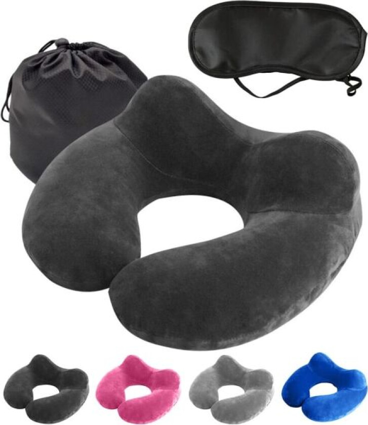 Reisesett 3-i-1 - Oppblåsbar Nakkepute & Sovemaske