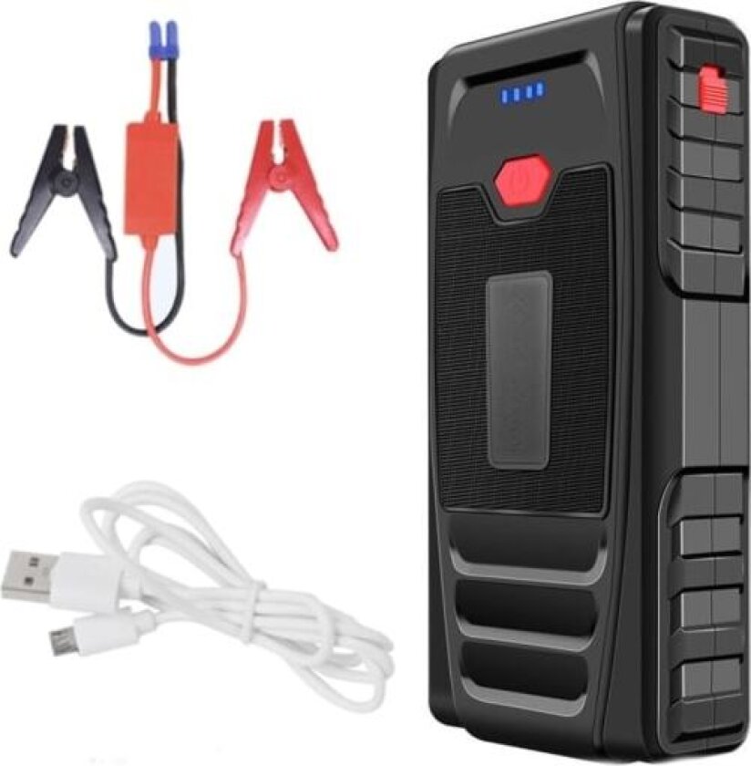 Bærbar luftkompressor for bilbatteri-start med jumpstarter, luftpumpe og powerbank