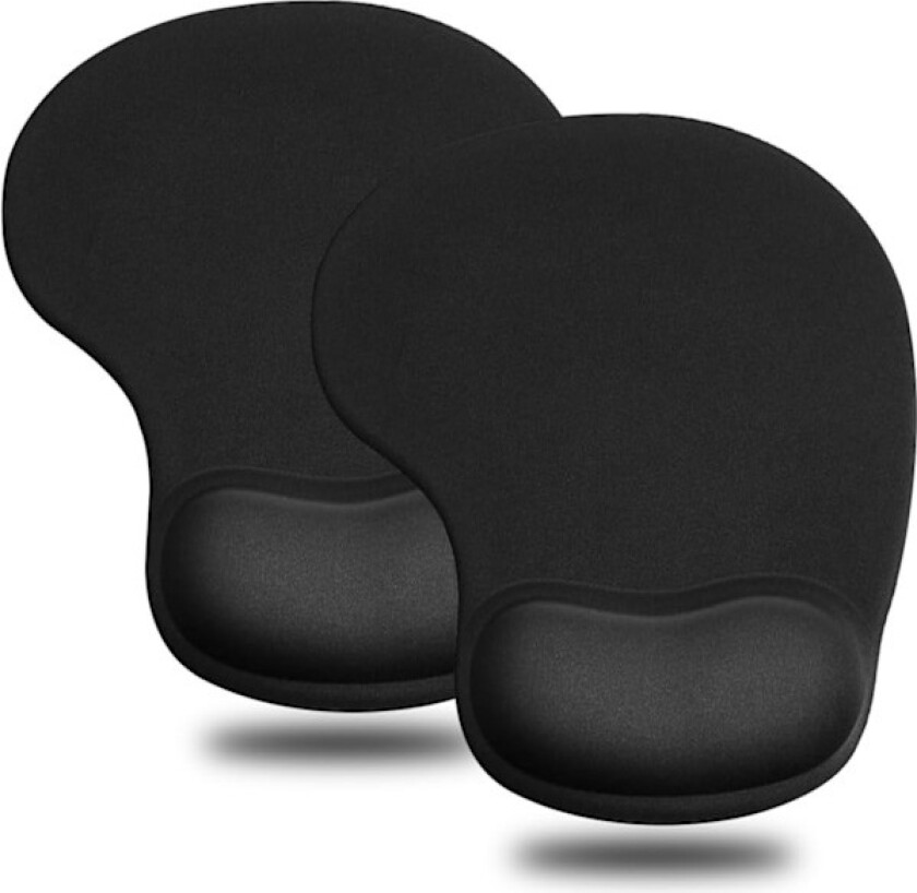 Musematte, 2-pakning ergonomisk musematte med komfortabel gel-håndleddsstøtte, base for å enkelt lindre skrivesmerter, slitesterk og lett å rengjøre