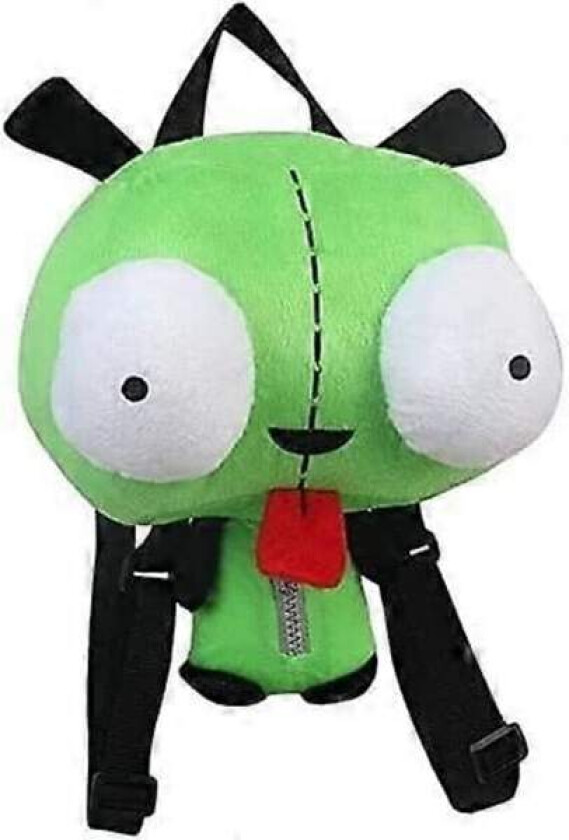Ny Alien Invader Zim 3D Øyne Robot Gir Søt Utstoppet Plysj Ryggsekk Grønn Veske Julegave 35 cm