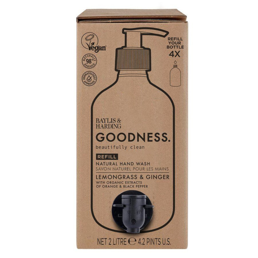 Goodness Lemongrass & Ginger Refill 2L Hand Wash