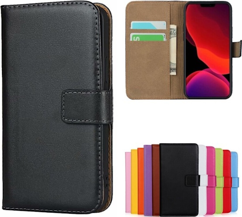 iPhone 13 lommebokdeksel lommebok deksel skall mobildeksel blå - BLÅ