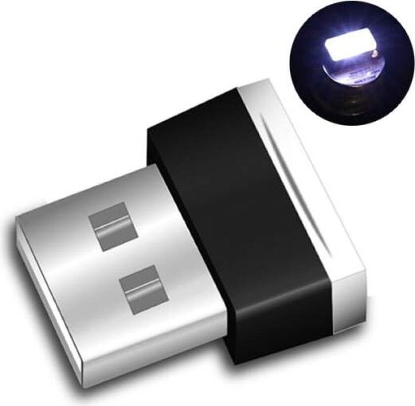 Mini USB-lys LED Bil Atmosfærisk Lys Modellering Lys Bil Interiør USB Lampe Romantisk Rom Nattlampe Hvit