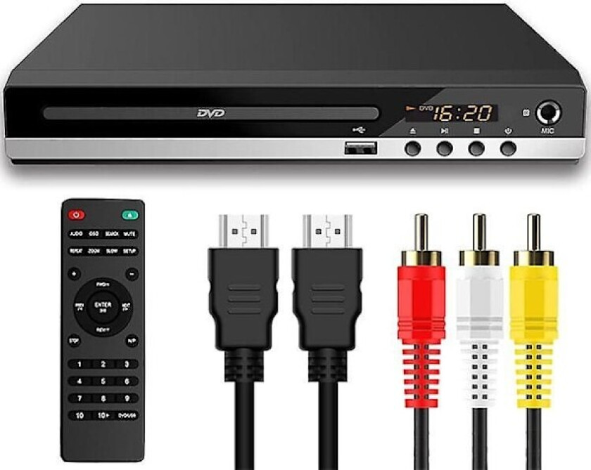 Bilde av Ny DVD-spiller for TV med HDMI, regionsfri DVD-spiller, CD-spiller for hjemmestereoanlegg, HDMI- og RCA-kabel inkludert