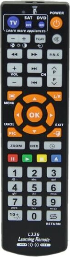 Bilde av IC L336 Universal Smart fjernkontroll med læringsfunksjon for TV Svart One Size