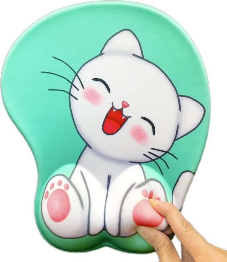 3D musematte med ergonomisk håndleddsstøtte, sklisikker gel Anime Kawaii søt rosa musematte, håndleddsstøtter, smertelindring