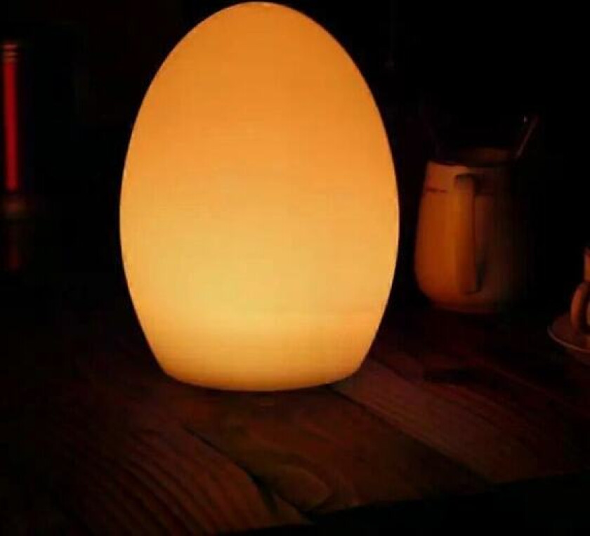 LED Eggformet Nattlampe USB Oppladbar RGB Klappelys Baby Strøm Sovende Øyebeskyttelse Lampe Utendørs Kaffebar Lys