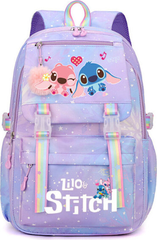 Stitch Jenter Skolesekk Stor Kapasitet Stitch Ryggsekk Casual Rosa, Flerfarget A