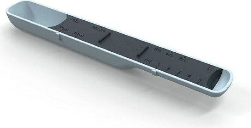 Justerbar måleskje, 1ml til 15ml, 1/4 ts til 1 ss, blå