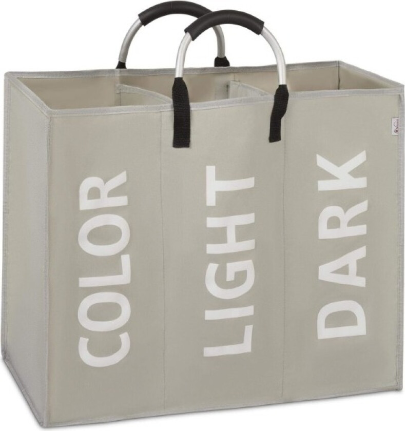 3-seksjoner klesvaskkurv sammenleggbar pose sammenleggbar tøykurv bærbar oppbevaringsboks