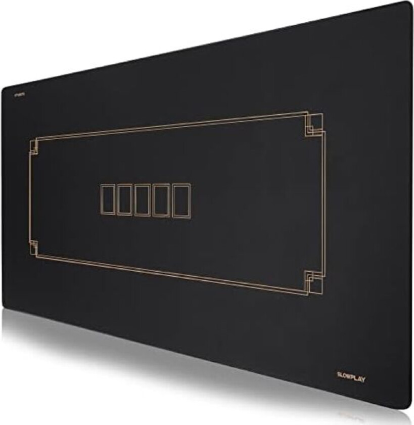 180x90cm Texas Hold'em Poker Layout, Vannavstøtende, Støyreduksjon og Premium Bæreveske (Svart og Champagne Gull)
