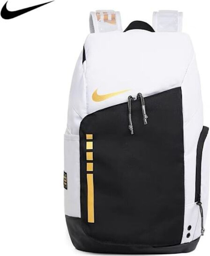 REMAKE NIKES NIKES stor kapasitet ryggsekk basketball elite luftdemping ryggsekk reiseveske trenings fritids sportsveske fitness Hvit gull