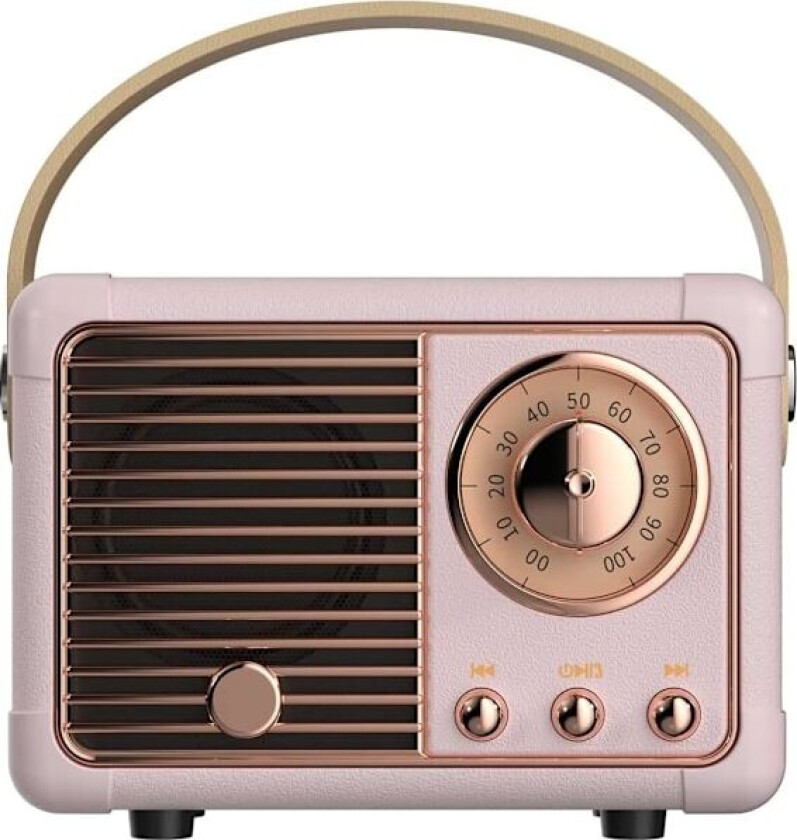 Vintage Retro Bluetooth Høyttaler Trådløs Mini Høyttaler, Blå Høyttaler med Krystallklar Stereolyd Rik Bass, Retro Bærbar Høyttaler
