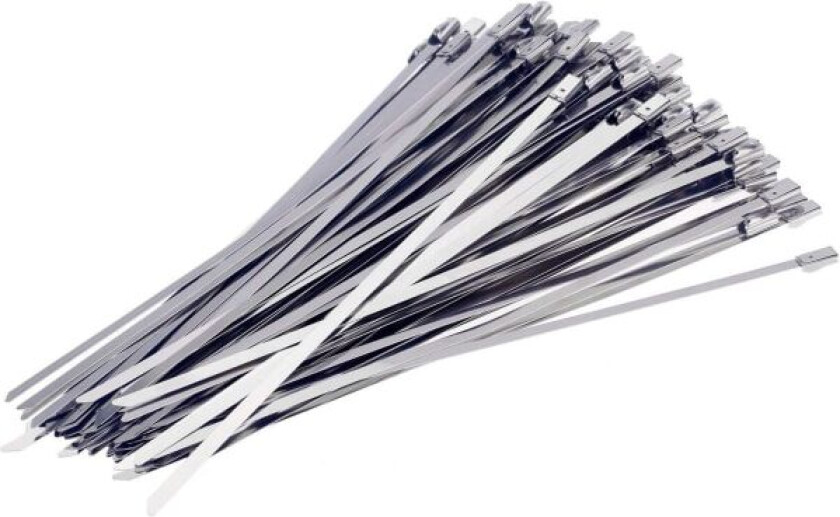 100 stk 400 mm x 4,6 mm Høy kvalitet Rustfritt stål Kabelbinder Metall Rustfritt stål Slangeklemme 400 mm AC Strammebandasje