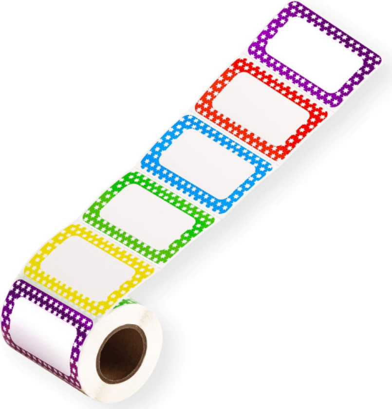 5 farger Navnelapper Klistremerker 300 Etiketter Stjernestil for kontor, møte, skole, lærere og utsending